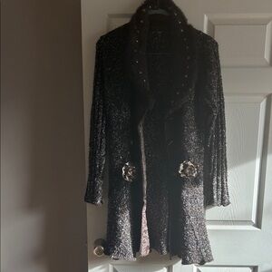 Lani Black and Multicolor Textured Fabric